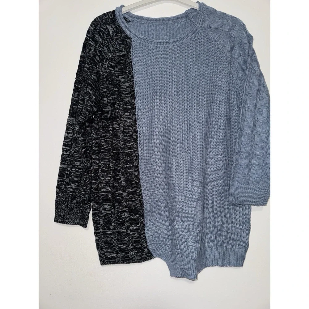 Taoliyuan Mens Pullover Sweater Winter Ribbed Knitted Color Comfort One Size